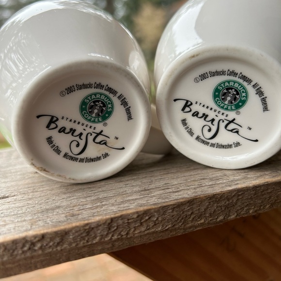 Starbucks set of 2 small Barista coffee cups 2003 - Picture 3 of 5